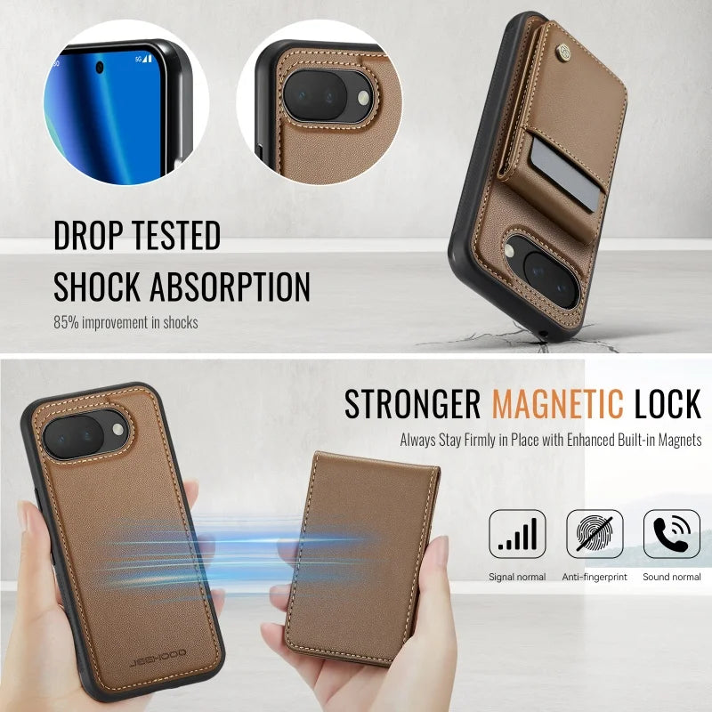 2 In 1 Detachable Leather Flip Wallet Phone Case for Google Pixel 11 Pro 10 10A  XL 9A 9 Kickstand Cards Holder Cover Hoesje Bag