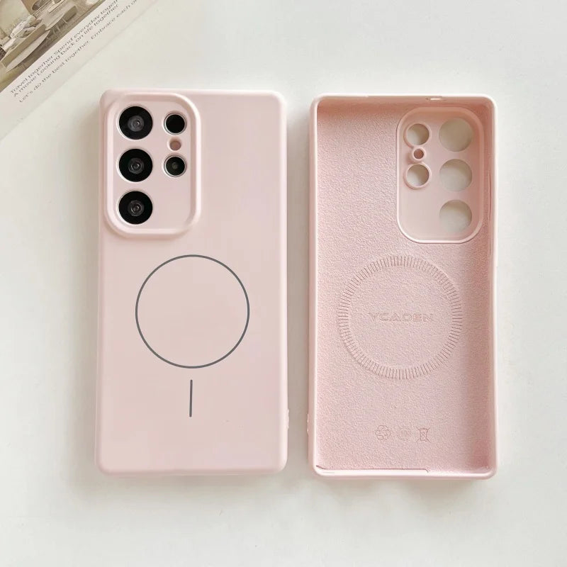 Original Magnetic Liquid Silicone Case For Samsung Galaxy S26 S25 S24 S23 S22 Ultra Plus For Magsafe Wireless Charge Soft Cover