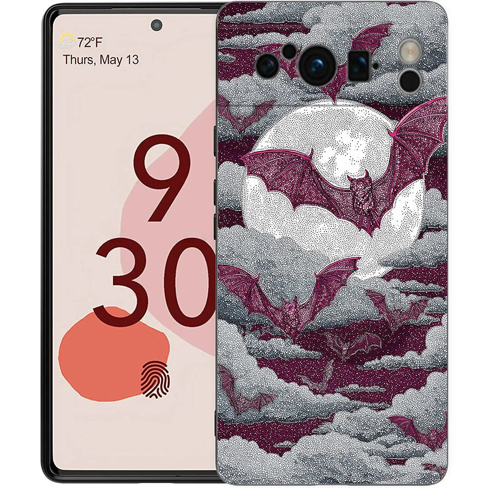 Goth Vampire Bat animal Phone Case For Google Pixel 10A 10 9 8 7 6 Pro XL 9A 8A 6A 7A 5G Soft Shockproof TPU Black Cover