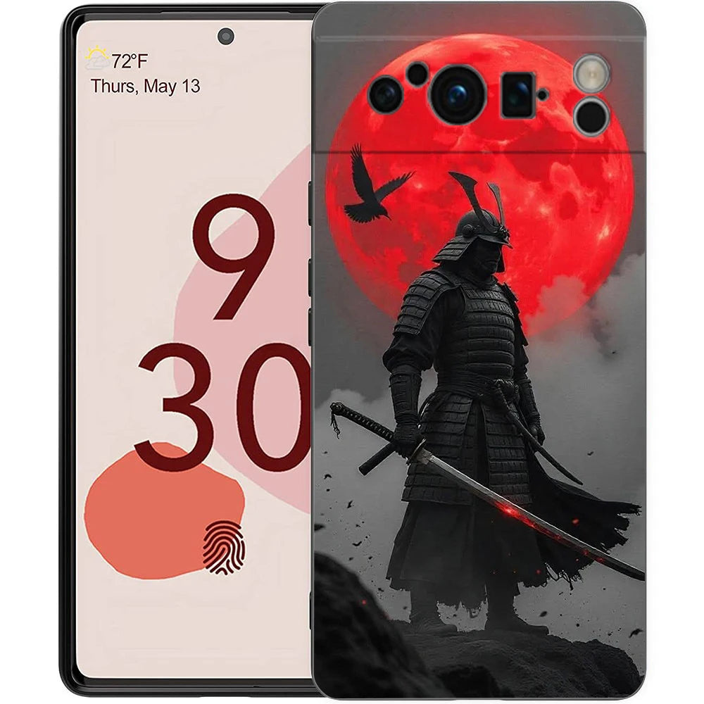 Japanese Bushido Samurai Phone Case For Google Pixel 10 9 8 7 6 Pro XL 9A 8A 6A 7A 5G Soft Shockproof TPU Black Cover