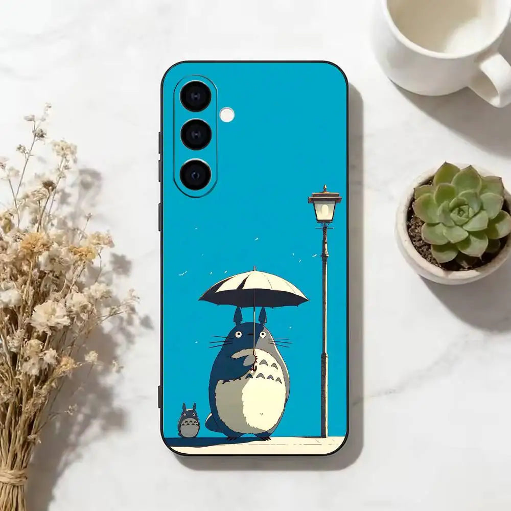 cute totoro cat  Phone Case For Samsung Galaxy A73,A72,A71,A70,A53,A52,A51,Others Soft Black Cover