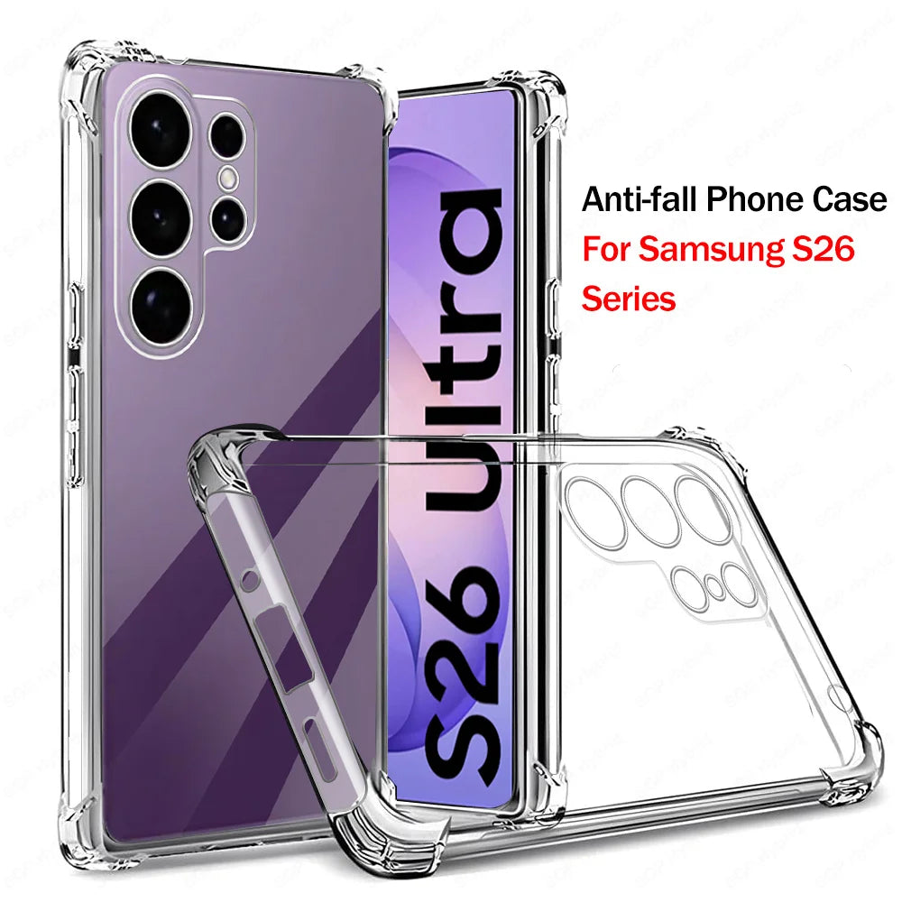 Shockproof Armor Case For Samsung Galaxy S26 Ultra S26+ S 26 SamsungS26 Plus S26Ultra 5G Clear Silicone Cover Transparent Funda