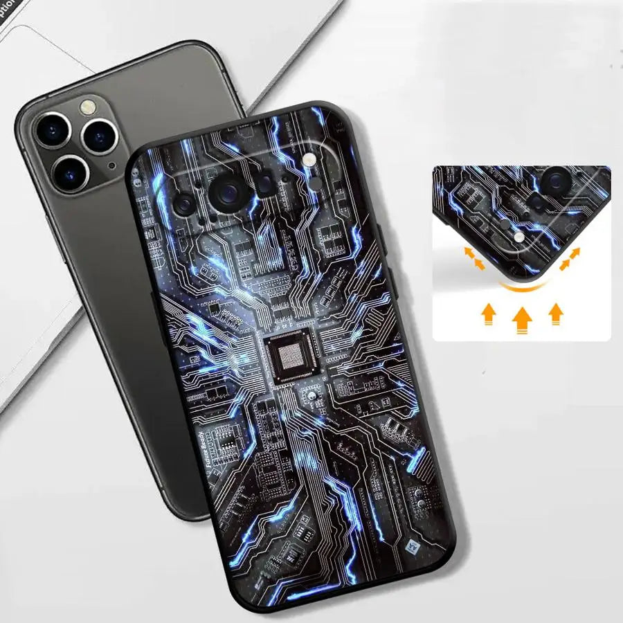 Retro Circuit Board Funda Phone Cover Case for Google Pixel 10A 9a 6a 6 7 8 Pro 8a 10 9 Pro XL 7a
