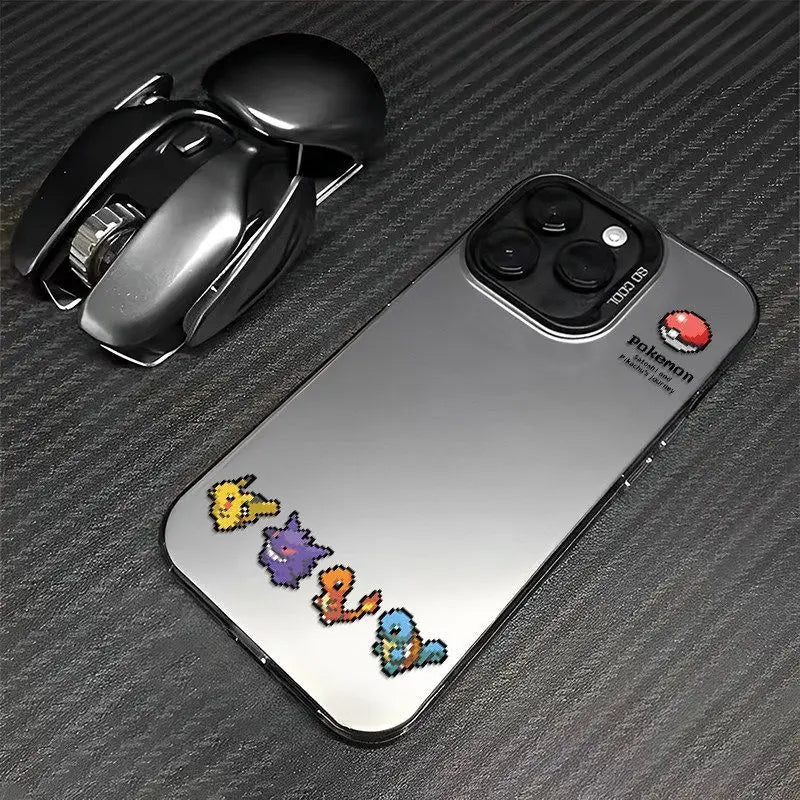Cute Pixel Style P-Pokemon Pattern Phone Case For iPhone 17 16 15 14 13 12 11ProMax XR XS MAX 78PLUS MINI Y2K Luxury Matte Cover