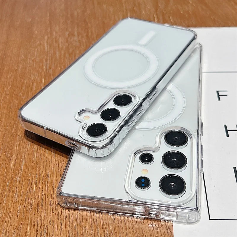 Magsafe Magnetic Case For Samsung Galaxy S25 S24 S23 S22 S21 FE Plus Ultra A16 A36 A56 A26 S25 edge 5G Shockproof Clear Cover