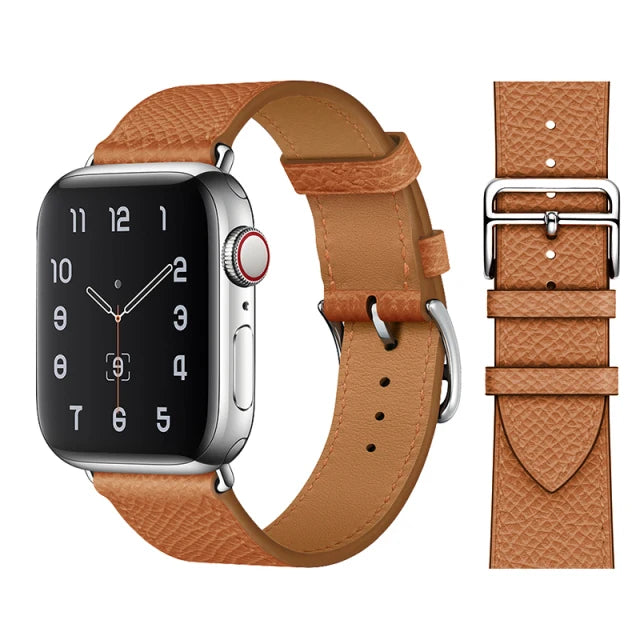 Genuine Leather Bracelet Strap For Apple Watch Band 45mm 49mm 41mm 44mm 42mm 46mm Leather Wristband iWatch Ultra 11 10 9 8 7 6 5