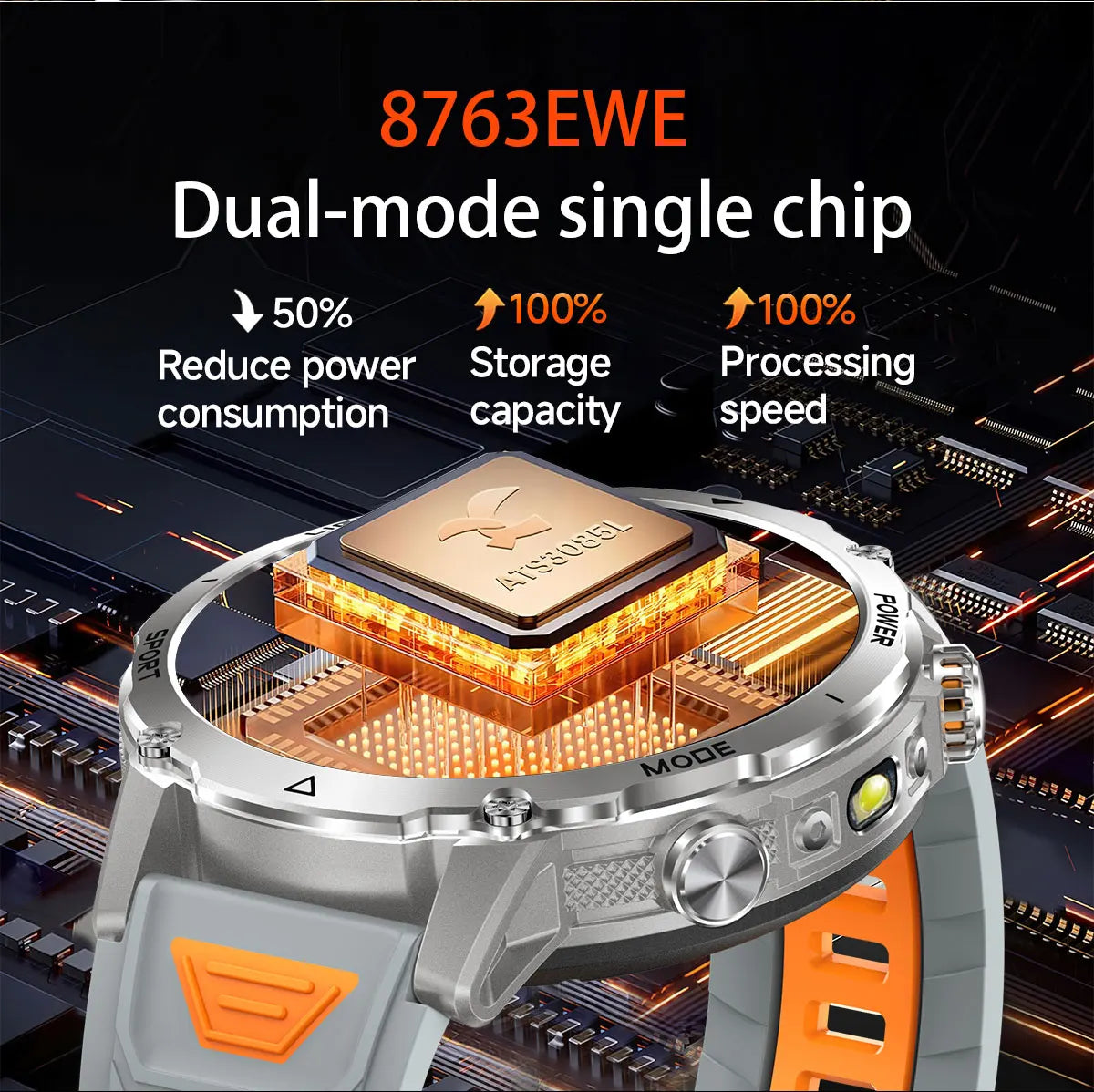2026 New TANK Ultra 1400mAh Battery Military Smart Watch 10ATM Waterproof Heart Rate Tactical LED Flashlight Men Sports Bracelet