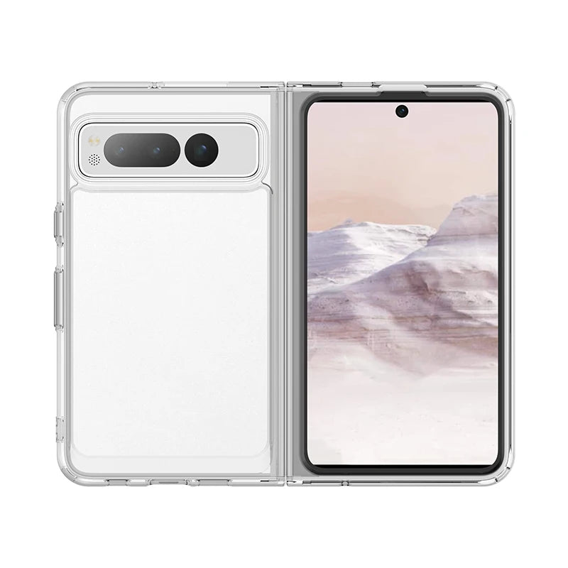 For Google Pixel Fold Case Luxury Silicone Clear Bumper For Pixel Fold Capa TPU Shockproof Case For Google Pixel Fold Cover