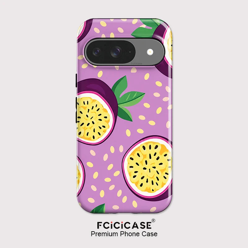 Fcicicase Acrylic Phone Case For Google Pixel 9 10 Pro XL 8 9 10 Pro 7A 8A 10A Matte Passion Fruit Pattern Shockproof Cover