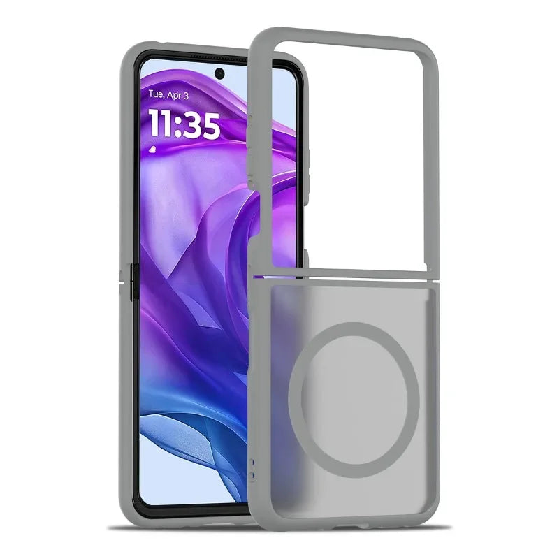 Luxury Matte Magnetic Charge Phone Case For Motorola Moto Razr 60 50 Ultra Razr + 2025 2024 2022 Skin Feel Shockproof Fold Cover