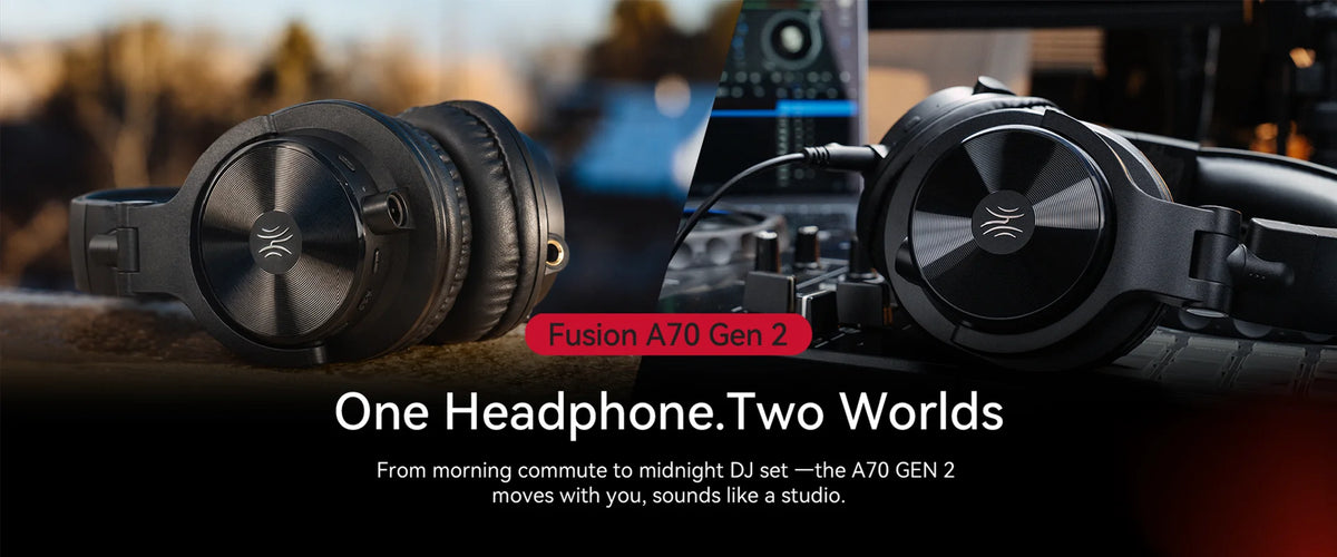 Oneodio A70 Gen 2 Wireless Bluetooth 6.0 Headphones With Hi-Res LDAC Audio 72Hrs Over Ear Studio Wired DJ Headset APP Support
