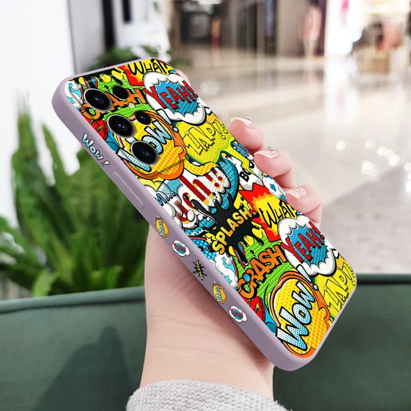 Explosiver English Phone Case For Samsung Galaxy S25 S24 S23 S22 S21 S20 S10 S10E Ultra Plus FE Note 20 Ultra 10 Plus Cover