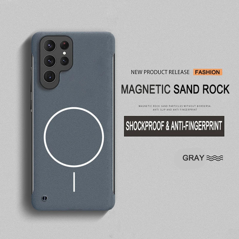 Magnetic PC Matte Frosted Frameless Phone Cases For Magsafe Samsung S25 S24 S23 S22 S21 S20 FE Note 20 10 Plus Ultra Cover