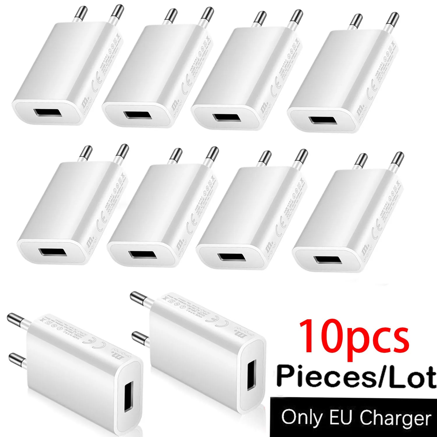 Universal 5V 1A USB Wall Travel Charger Head Power Adapter Portable EU Plug Charging For Mobile Phone MP3 7 8 Xs