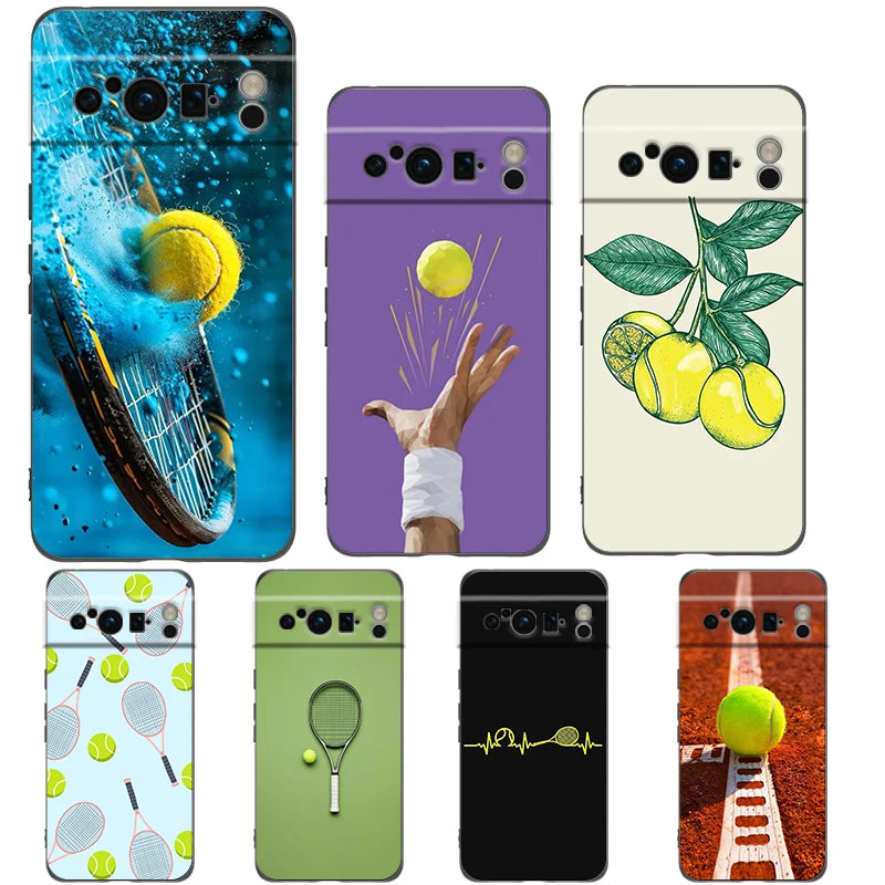 Sport Tennis Phone Case For Google Pixel 10A 10 9 8 7 6 Pro XL 9A 8A 6A 7A 5G Soft Shockproof TPU Black Cover
