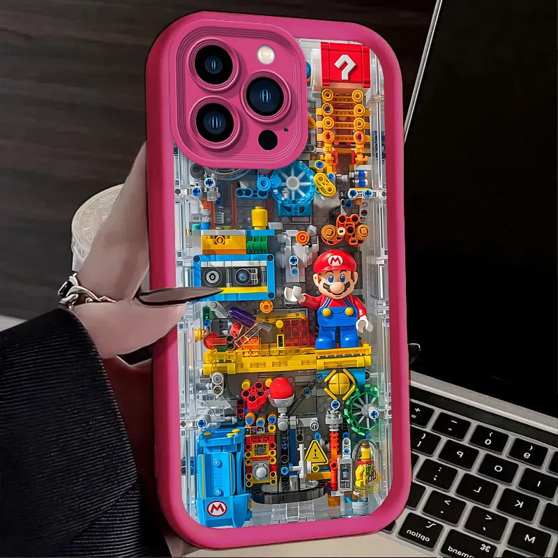 Soft Phone Case For iPhone 17 Air 15 16 16E 14 13 12 11 Pro Max X XS X S Max XR SE 2020 SE4 7 8 Building Blocks M-Marios Cover