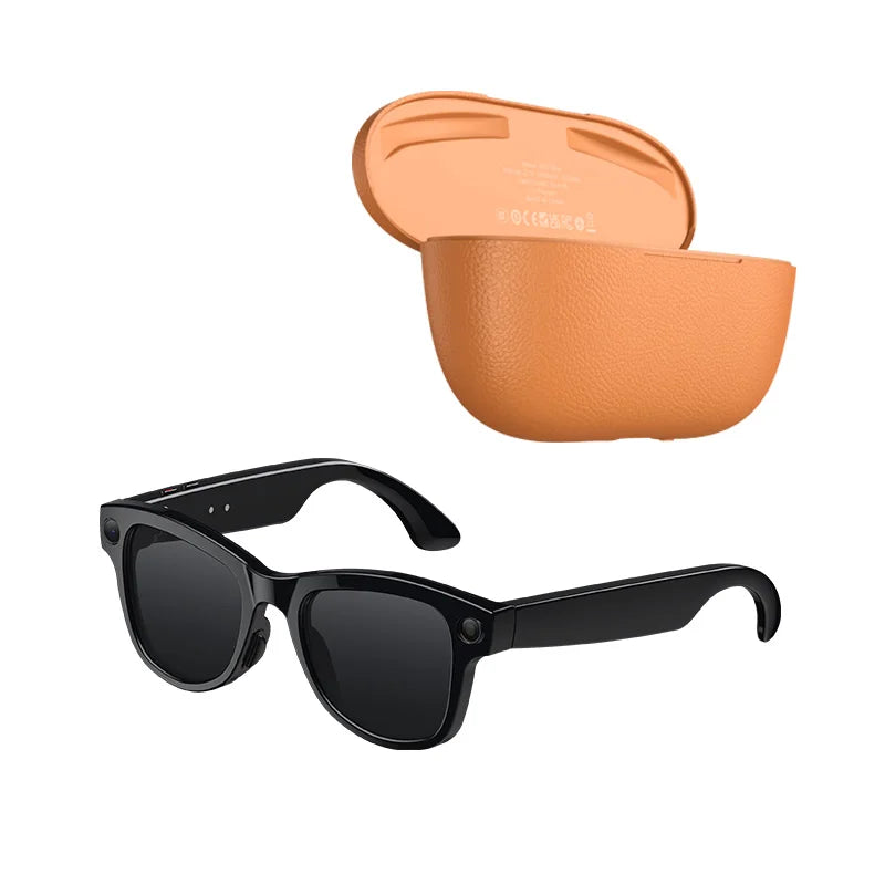 MOGCO Smart AI Glasses, 8MP Camera, Real-time Translation, 3600mAh Charging Case, 43.6g Ultra Lightweight Portable Eyeglasses