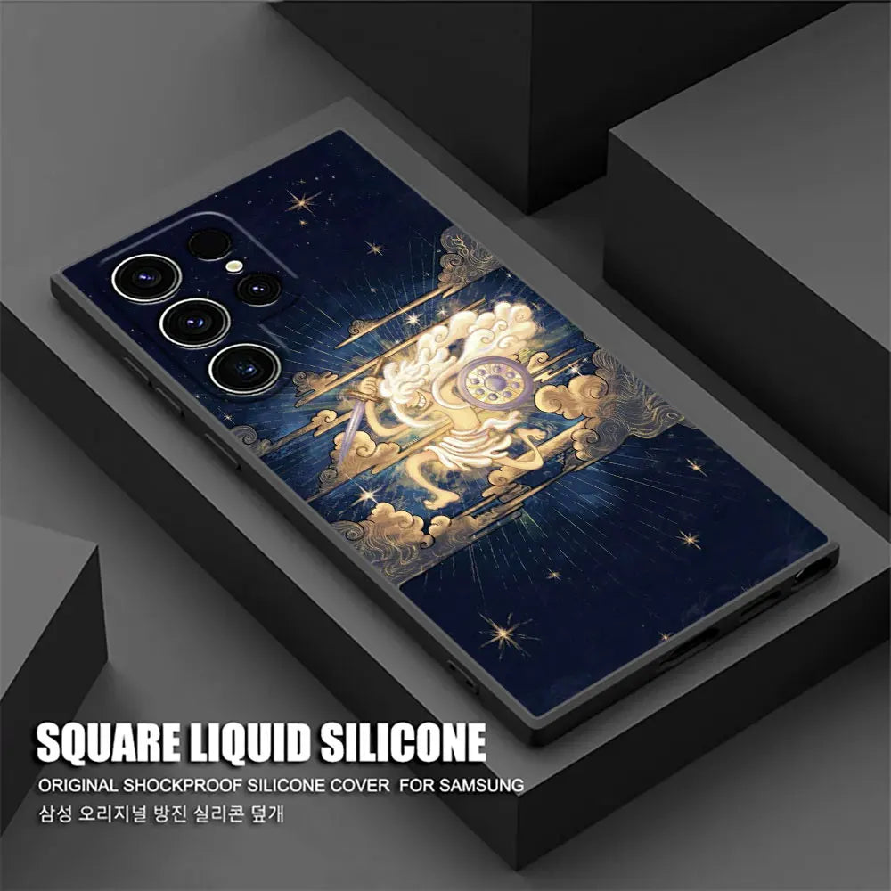 Japan O-One Piece Luffy Gear 5 Phone Case For Samsung Galaxy S25 S24 S23 S20 S21 FE S26 S22 Ultra S26 Plus S25FE Silicone Cover
