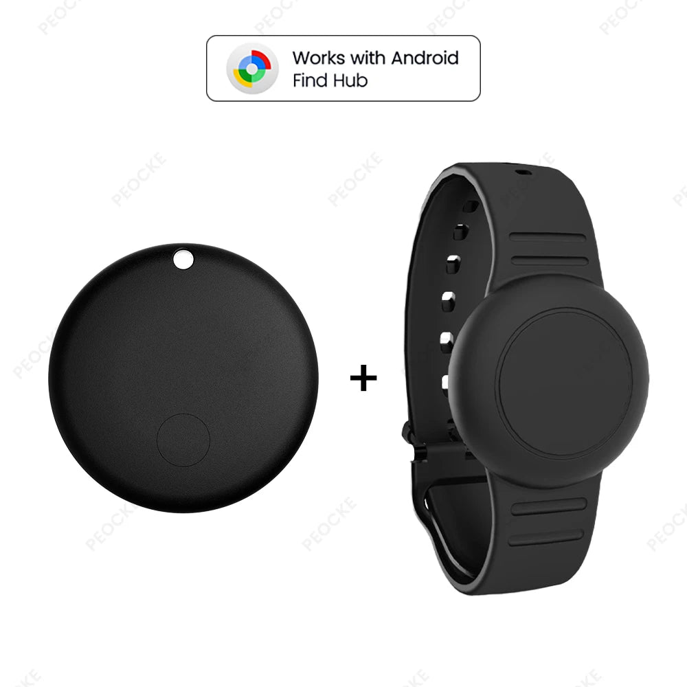 Smart Location Tag With Adjustable Silicone Wristband Works with Android Google Find Hub Anti-Lost GPS Tracker Bluetooth Locator
