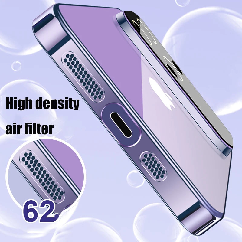 Luxury Plating Clear Hard PC Glass Lens Camera Protection Case For iPhone 17 Pro Max 16 15 13 11 12 14 Transparent Bumper Cover