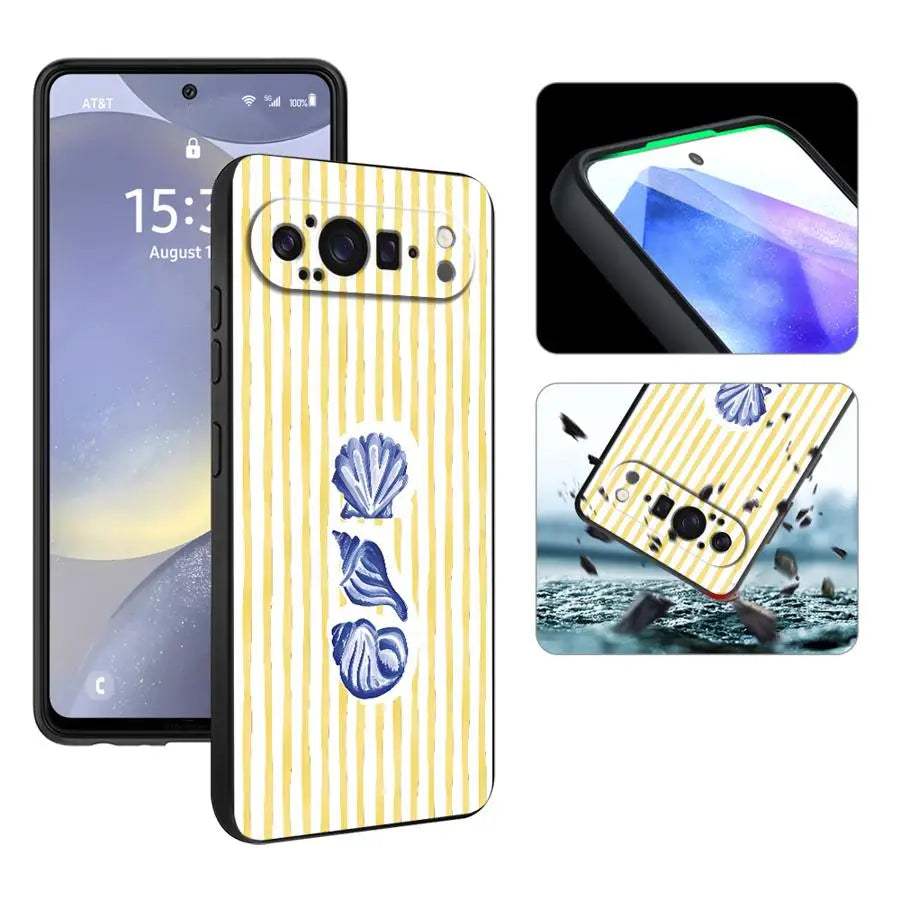 Ocean Striped Case for Google Pixel 10A 6a 7a 6 7 8 Pro 10 9 Pro XL 9a 8a Funda Phone Cover