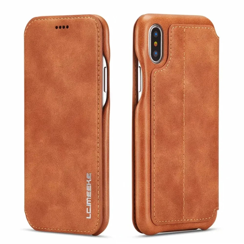 Luxury Ultra Thin Leather Case Flip Cover for Samsung Galaxy S26 S25 S24 S23 S22 S21 S20 FE Ultra Plus A54 A52s S10 S8 Note 20
