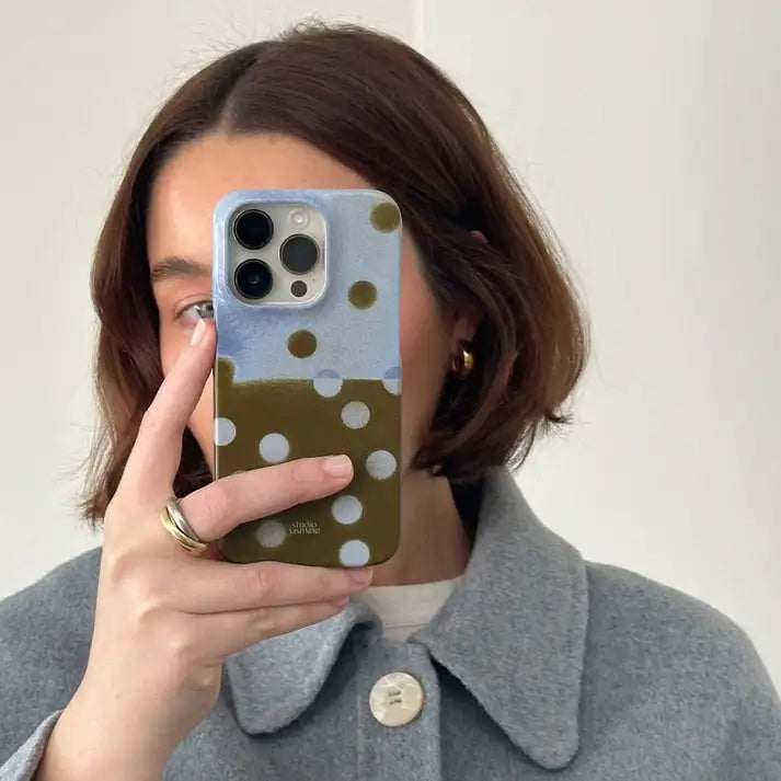 Luxury Clmj Lake Polka Dot Phone Case for iPhone 17 16e 16 15 14 13 12 11 X XS XR XSMAX Air Pro Max Plus Double-layer Back Cover