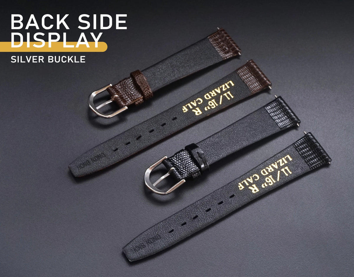 AMHUGE 12mm 14mm 16mm 17mm 18mm 19mm 20mm 21mm Vintage Watch Strap Lizard Embossed Calf Genuine Leather Thin and Soft Watch Band