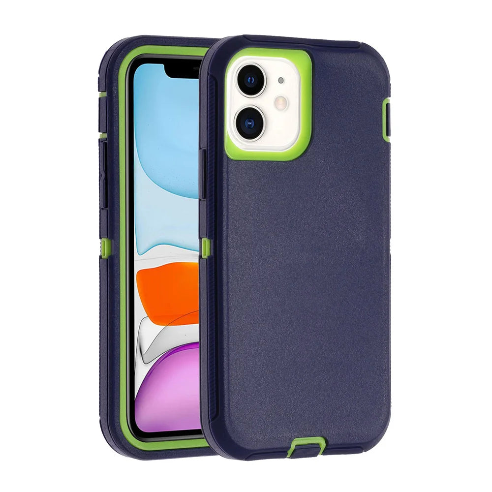 3in1 Defend Phone Case For iPhone 16 17 16E 15 14 Plus 13 12 11 Pro Max Mini Original Heavy Duty Shockproof Hybrid Armor Cover