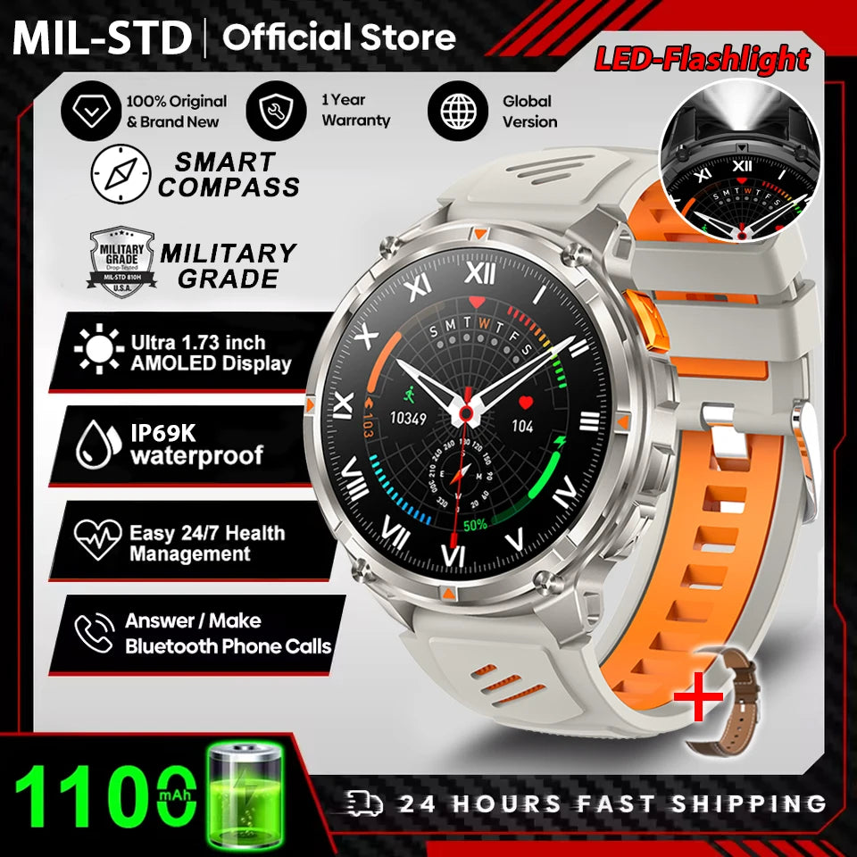 2026 New T-Rex3 Pro GPS Sports 1100mAh Smartwatch Men 120-Day Standby Clock Rugged Outdoor Sport 10ATM Waterproof Call Watches