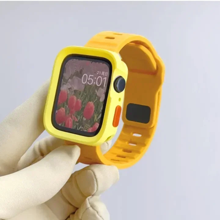 Silicone Case+Strap for Apple Watch Ultra3 49mm Series 11/10 42mm 38 44mm 40mm 45mm 41mm Bracelet Cover for iWatch Series 8 9 7