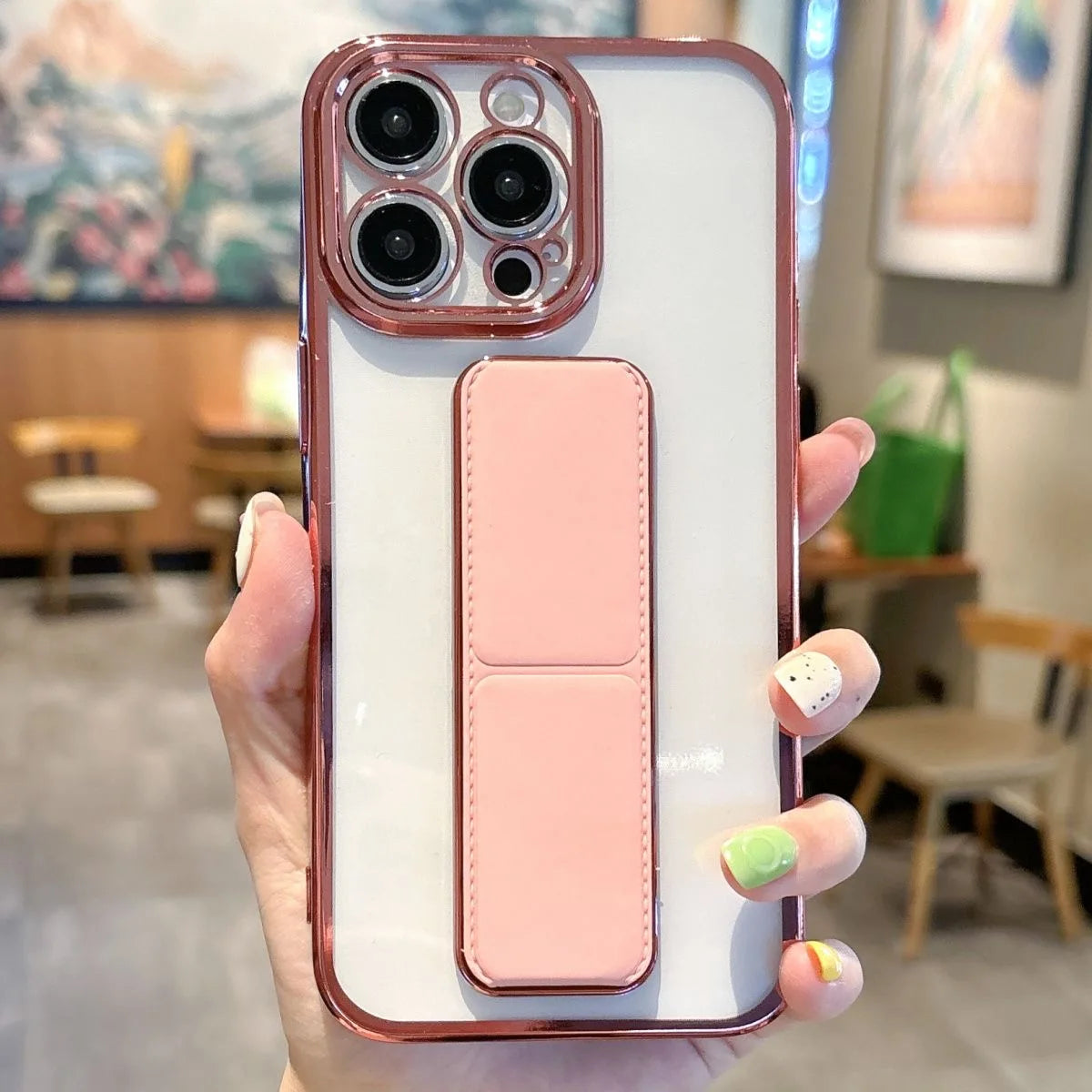 For iPhone 16 15 14 13 Pro Max Case Wrist Strap Magnetic Stand Kickstand Silicone Soft Protective Case for iPhone 17 Air Support