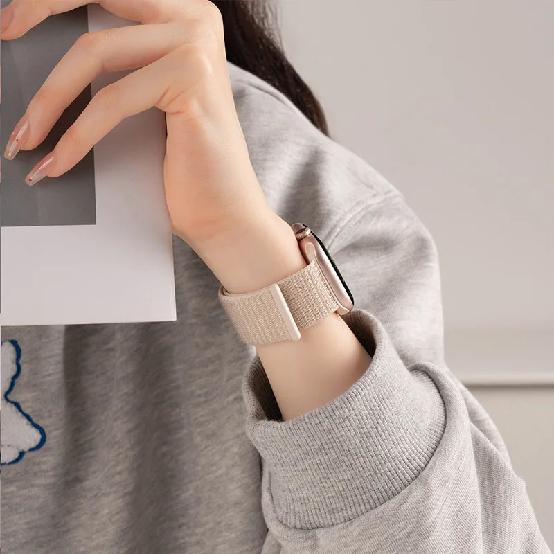 Nylon Loop Strap for Apple Watch Band 46mm 40 44 45mm 41mm  Breathable Bracelet for IWatch Series 11 10 9 8 7 Ultra3 2 49mm band