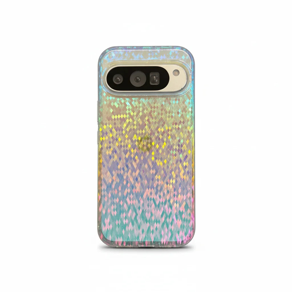 Lingge Rainbow Sparkle Pink Gradient, for Google Pixel 9 10 Pro XL10A 9A 10Pro Phone Case, Waterproof and Anti Yellowing Cover