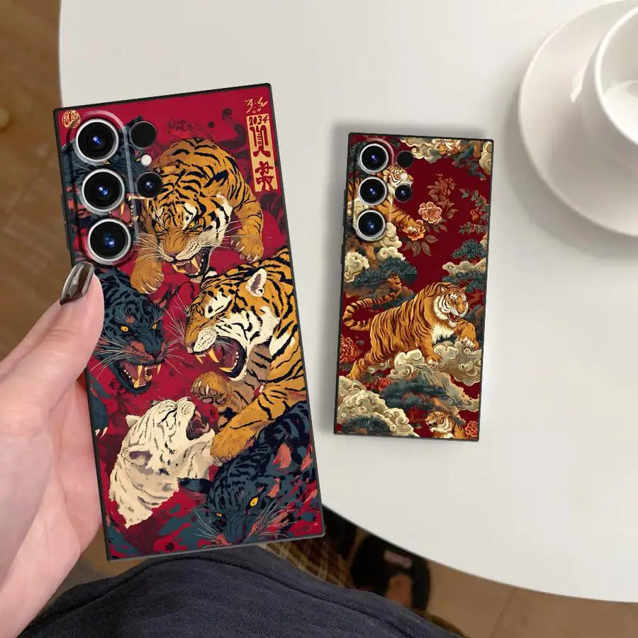 Case for Samsung Galaxy S26 Ultra S20 Ultra S10 S9 S21 FE S23 S25 Plus Note 20 8 9 10 S24 Funda Phone Cover Fantasy Tiger