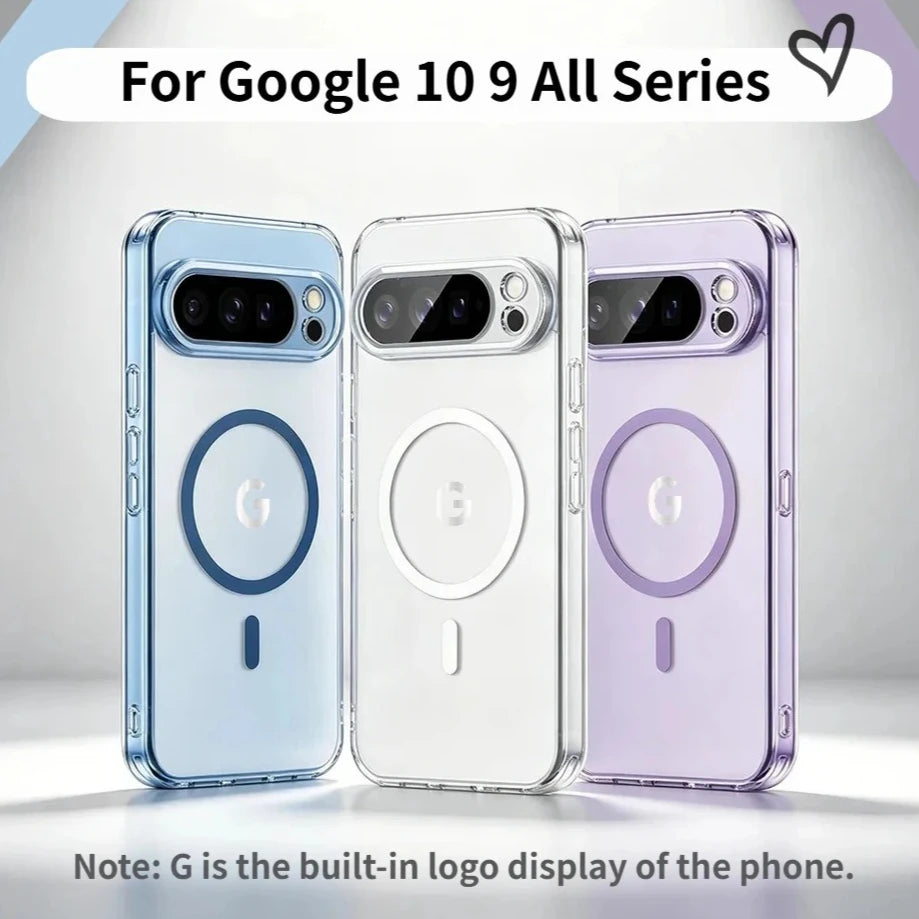 Case For Google Pixel 10 9 Pro XL 10A 9A  Funda Camera Protect For Magsafe Wireless Charge Anti-Yellowing Clear Magnetic Cover