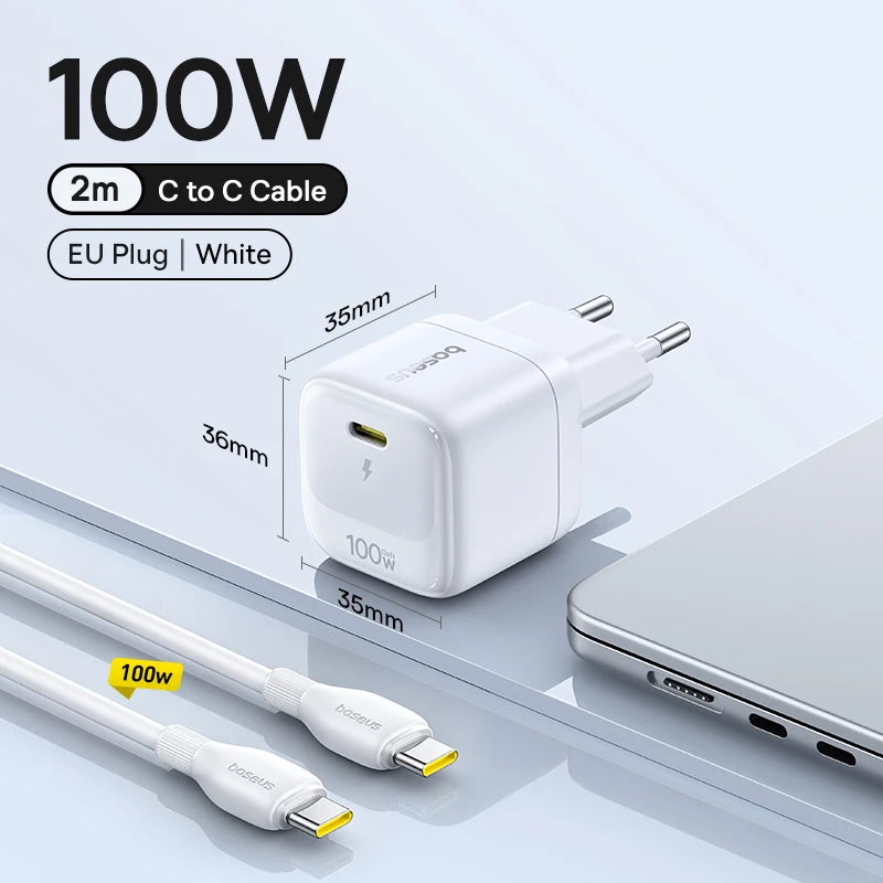 【Mini Charger】Baseus 100W Fast Charger USB C Charger Quick Charging For iPhone 17 16 Pro Max iPad Tablet Xiaomi GaN Charger