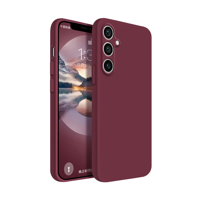 Simple Phone Case for Samsung Galaxy S23 Plus Ultra FE Funda S23Plus S23Ultra S23FE 5G Soft Liquid Silicon Shockproof Back Cover