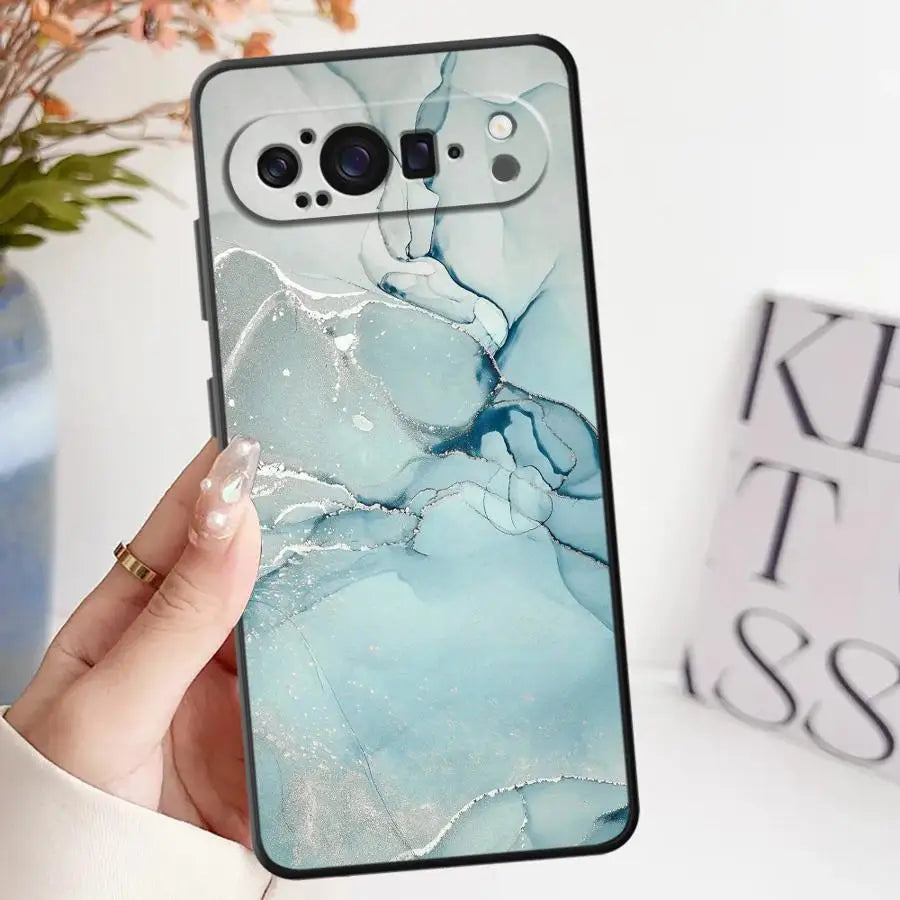 Funda Phone Cover Case for Google Pixel 6a 9a 6 7 8 Pro 10 9 Pro XL 8a 7a Pink And Green Marble