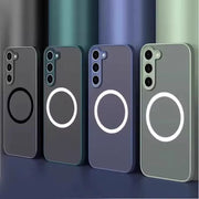 Luxury Matte For Magsafe Magnetic Wireless Charging Case For Samsung Galaxy S26 S25 Ultra S24 Plus S23 FE S22 Shockproof Cover