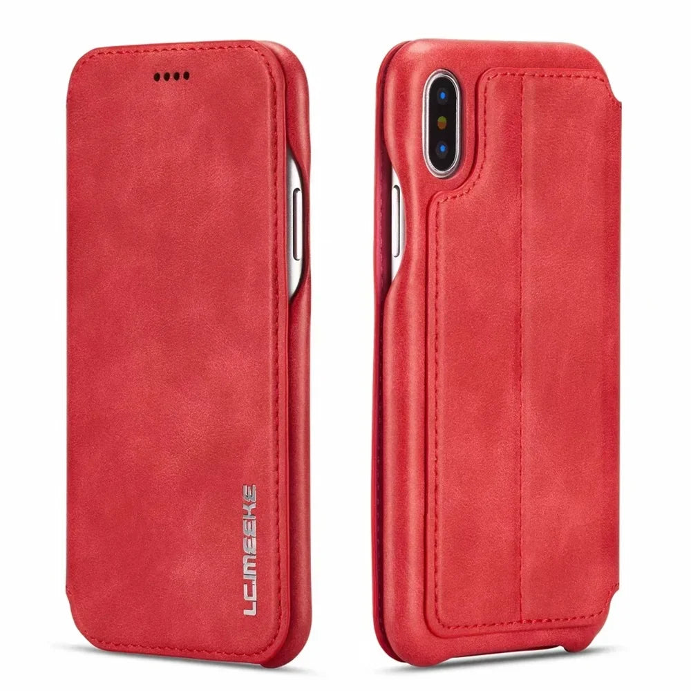 Luxury Ultra Thin Leather Case Flip Cover for Samsung Galaxy S26 S25 S24 S23 S22 S21 S20 FE Ultra Plus A54 A52s S10 S8 Note 20