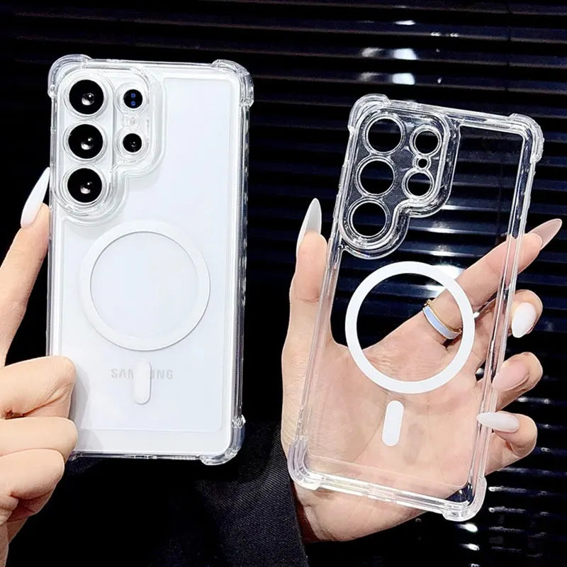 For Magsafe Magnetic Charge Phone Case for Samsung Galaxy S26 S25 S24 S23 S21 S20 FE S22 Note 20 Ultra 10 Plus A55 A56 A57 Cover