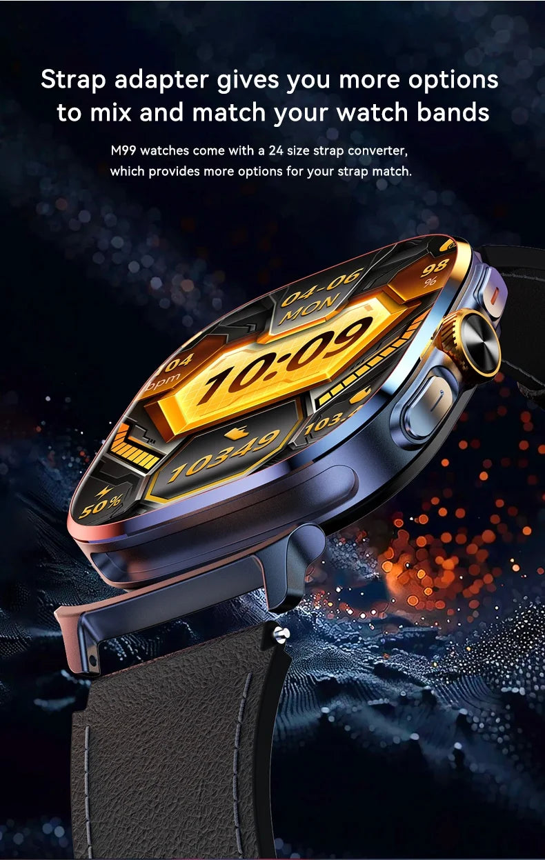 M99 4G 5G Full Netcom Smartwatch 2.4 inch Amoled Screen insert Sim Card GPS WIFI 190° Rotating Camera Game Android Smart Watch