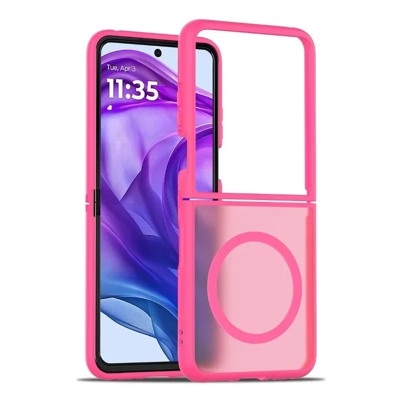 Luxury Matte Magnetic Charge Phone Case For Motorola Moto Razr 60 50 Ultra Razr + 2025 2024 2022 Skin Feel Shockproof Fold Cover