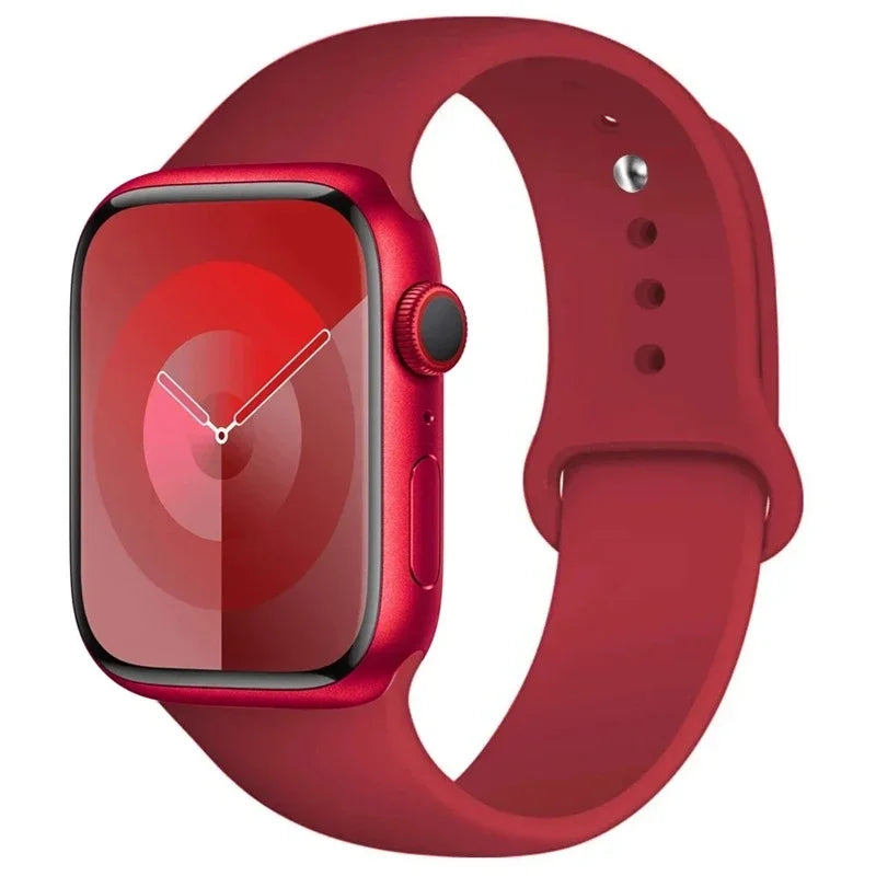 Silicone Sport Strap For Apple Watch Series11 10 9 8 7 6 5 SE Ultra3 Bracelet For Apple Watch 44mm 45mm 49mm 46mm 38/40/41/42 mm