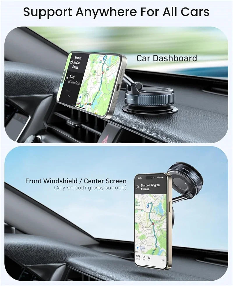 Car Mount Electric Vacuum Magnetic Holder Foldable Strong Suction Stand For Cell Phone For iphone 12 13 14 15 16 Live Streaming