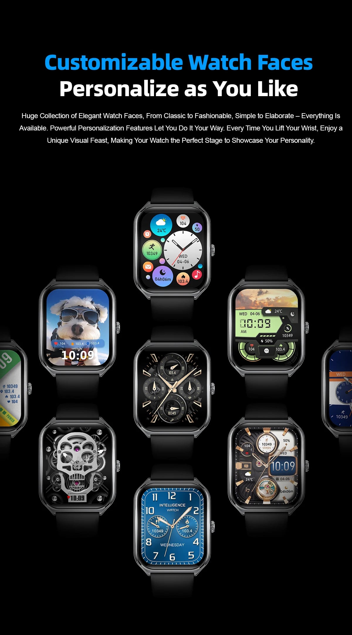 2026 New Smartwatch 1.96 inch Ultra-thin Bluetooth Call Health Monitor IP68 Waterproof 100 Sport Smart Bracelet For  Android iOS