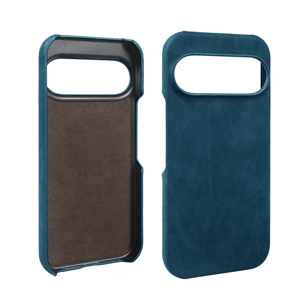 Skin Leather Phone Case For Google Pixel 10A 10 9 Pro XL 9A 8 8A 7 7A 6 6A 5 5A Hard PC Back Cover Cases Shockproof Fundas Coque