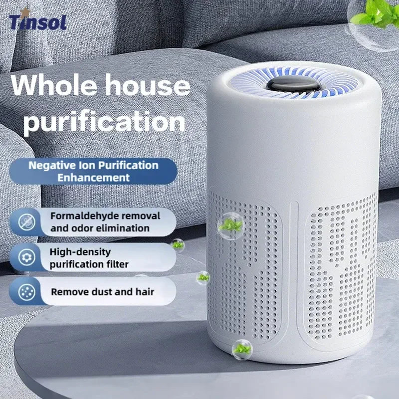 Mini Desktop Air Purifier Portable Air Cleaner HEPA Filter Freshener Odor Remover Compact Air Quality Improvement Devic