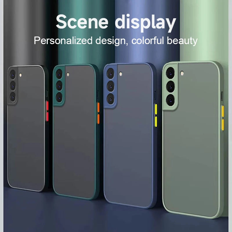 Funda Matte Clear Silicone Cover For Samsung Galaxy S25 S24 Ultra Utr S23 S22 S26 Plus S21 S20 FE 5G Shockproof Armor Hard Case